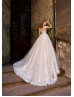 Cap Sleeves Beaded Blush Lace Tulle Gorgeous Wedding Dress